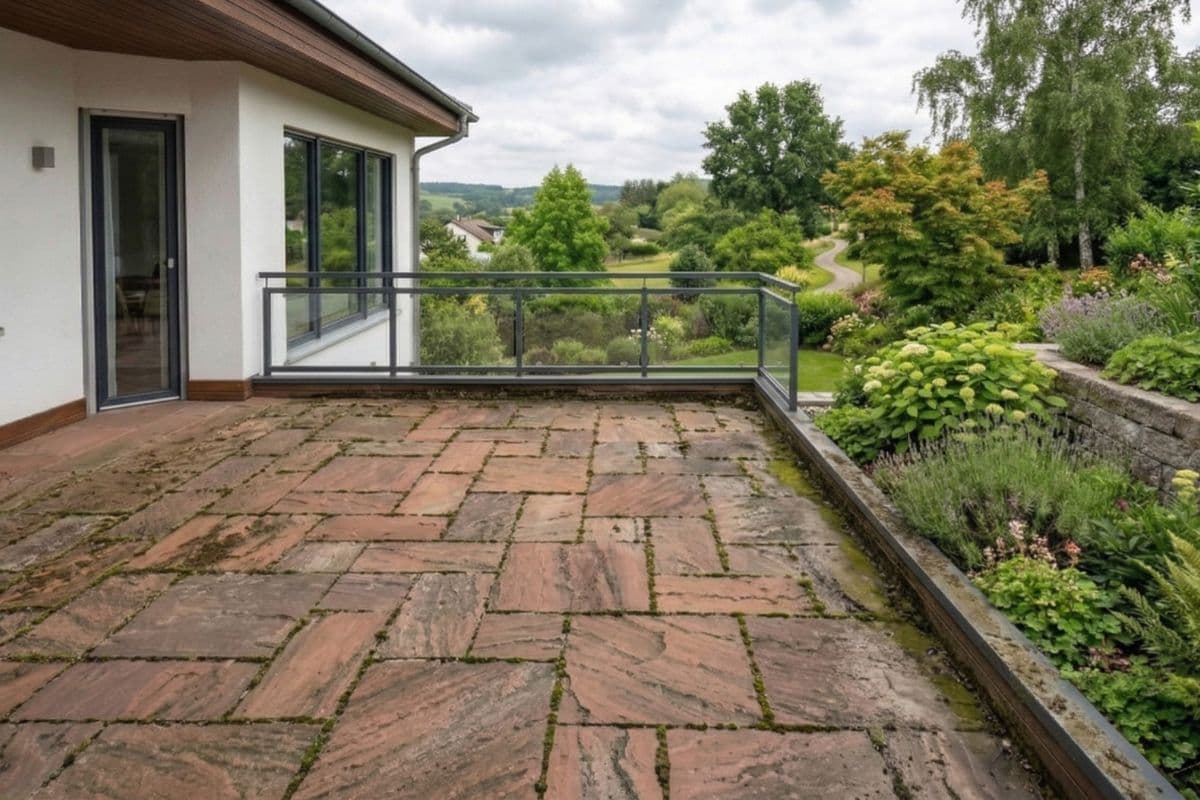 Pflastersteinreinigung - Vorher